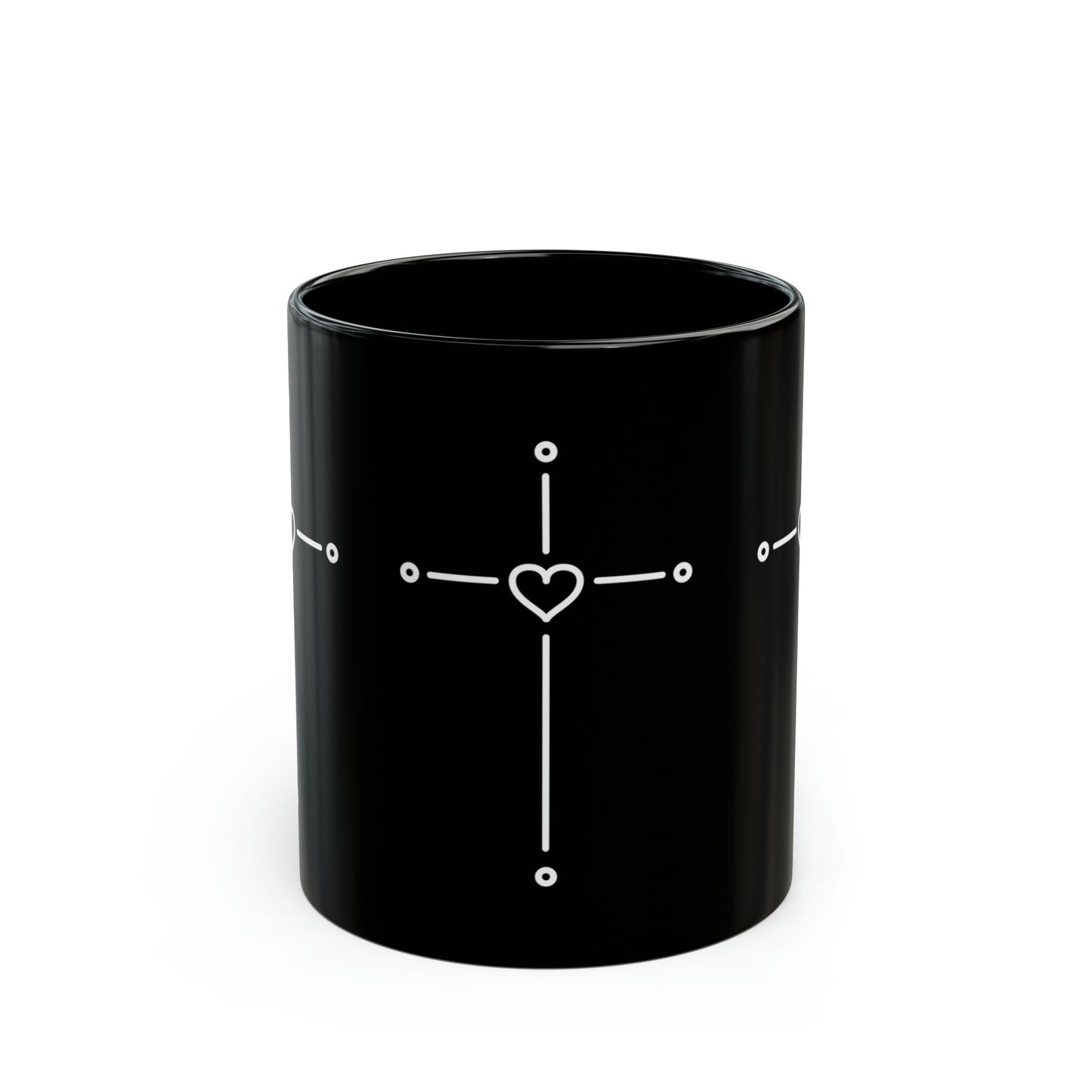 Black Mug - Cross with Heart