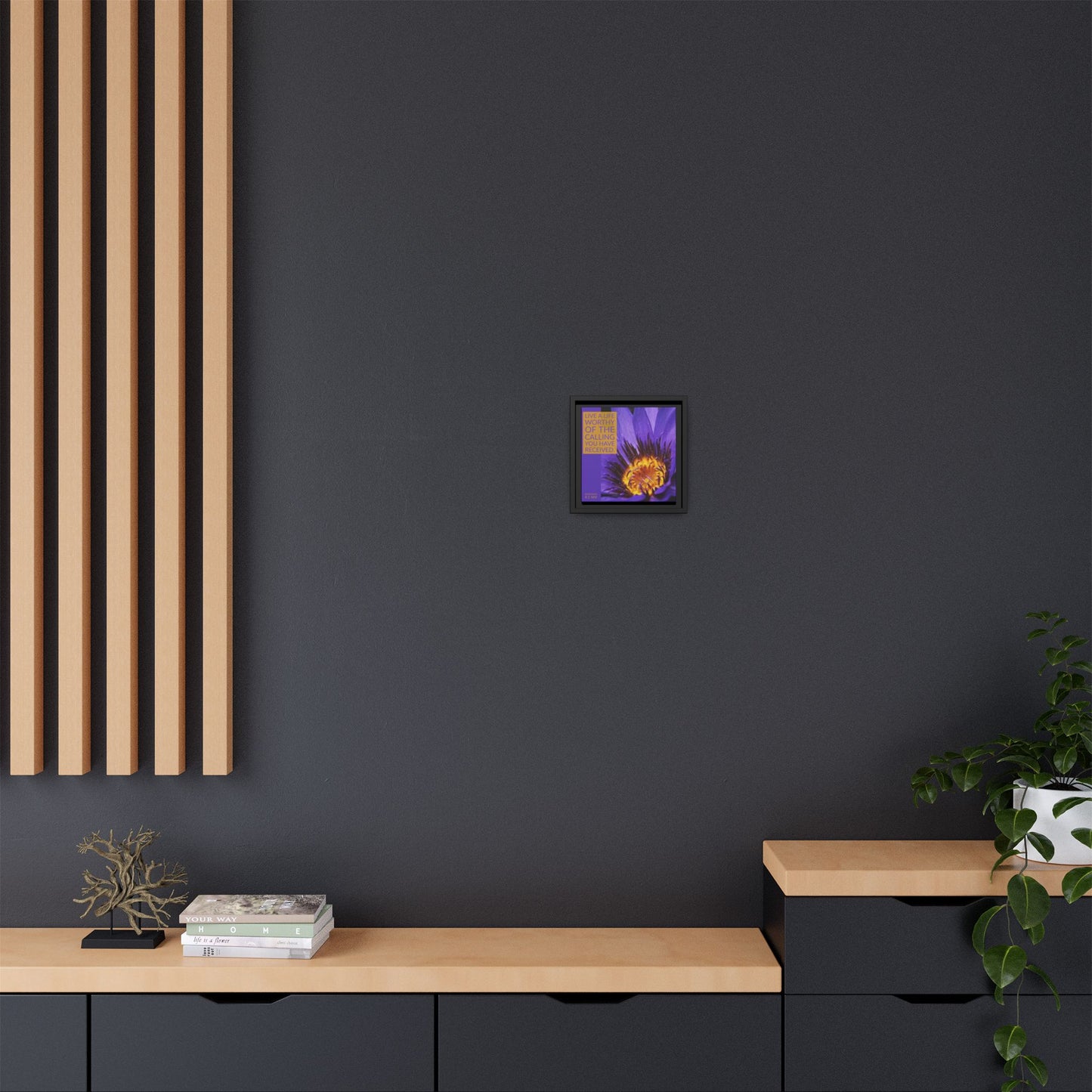Wall Art - Purple Flower with Bible Verse
