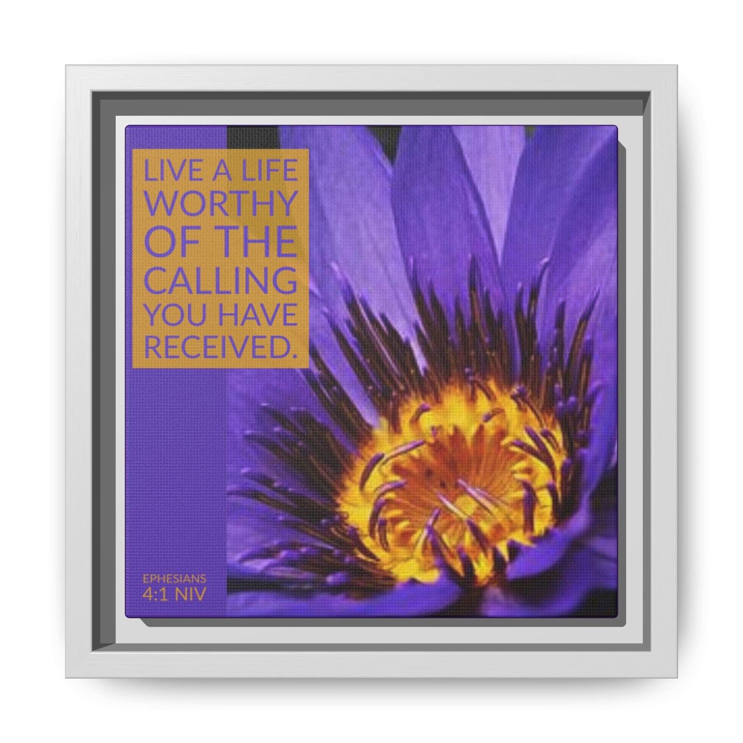 Wall Art - Purple Flower with Bible Verse